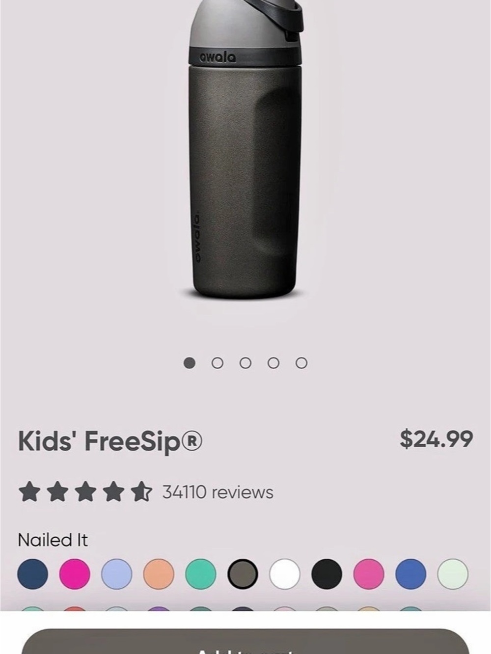 owala FreeSip Nailed It Insulated Water Bottle